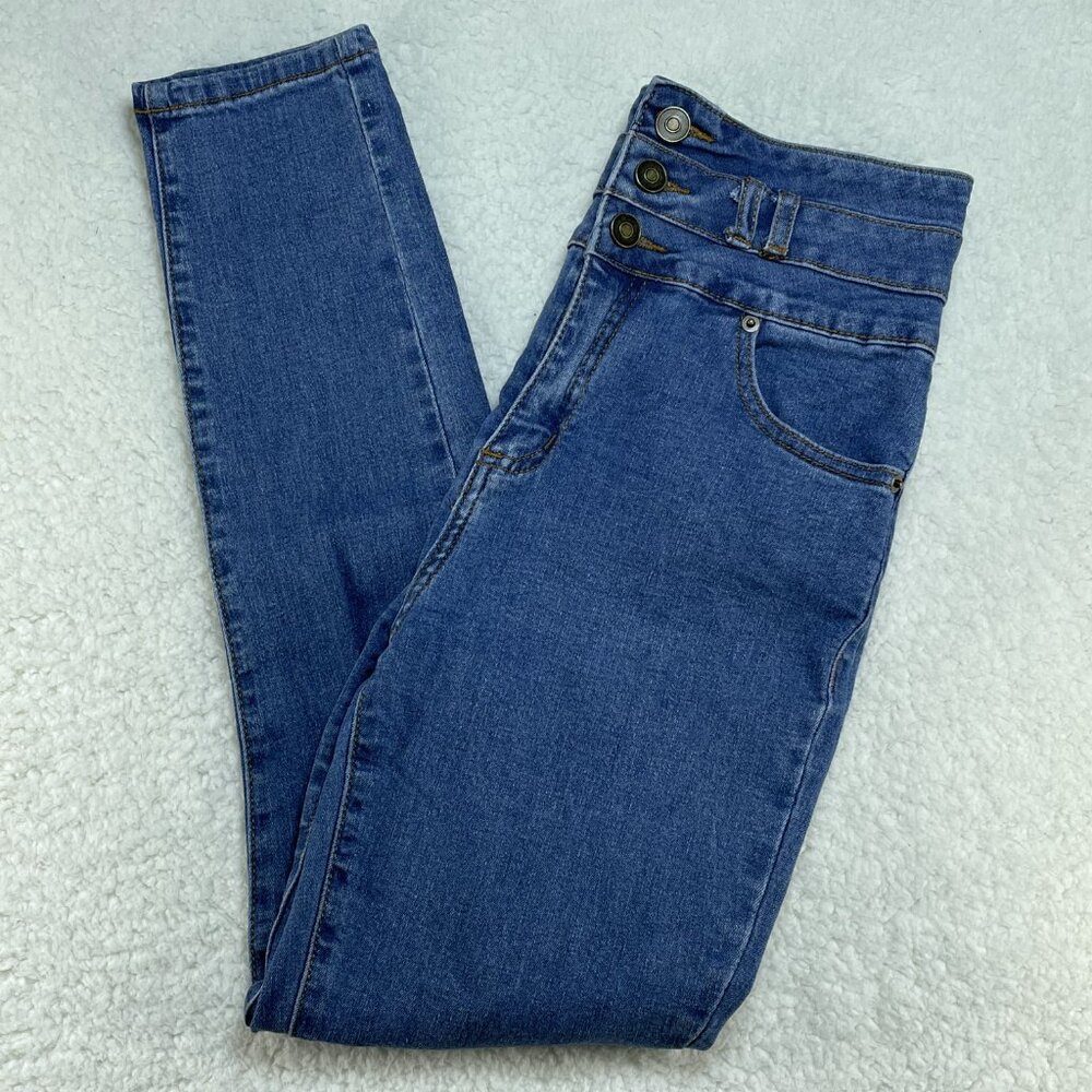 KanCan Jeans Womens Sz 5 26 Blue High Rise Waist Medium Wash Ankle Length 26x26